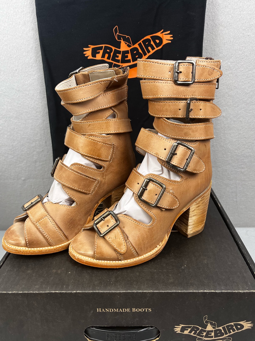New Freebird By Steven “Bond” Boots In Natural Leather Women's Size 6
